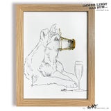 ILWR "VALDO-Drahtkorb", handgezeichnete Kunst im Rahmen (mit 3D-Objekt)