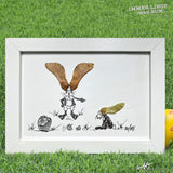 ILWR "Ahornsamen", handgezeichnete Kunst im Rahmen (mit 3D-Objekt)