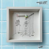 ILWR "Zahnbürstenaufsatz", handgezeichnete Kunst im Rahmen (mit 3D-Objekt)