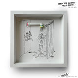 ILWR "Zahnbürstenaufsatz", handgezeichnete Kunst im Rahmen (mit 3D-Objekt)