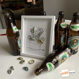 "div. Kronkorken" – mARTified 3D-Kunst im Rahmen