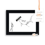 "Wegwerf-Rasierklinge" – mARTified 3D-Kunst im Rahmen