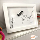 "Wegwerf-Rasierklinge" – mARTified 3D-Kunst im Rahmen